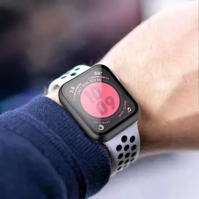 Microsonic Apple Watch SE 2022 44mm Kılıf Matte Premium Slim WatchBand Gold