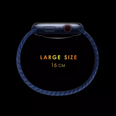 Microsonic Apple Watch SE 2022 44mm Kordon, (Large Size, 160mm) Braided Solo Loop Band Gökkuşağı