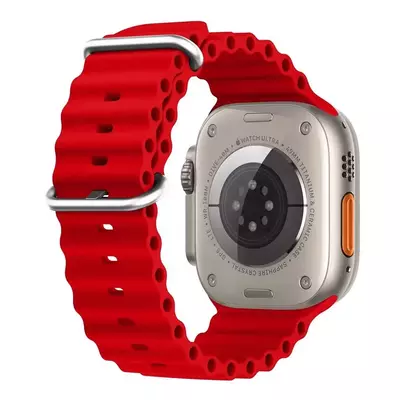 Microsonic Apple Watch SE 2022 44mm Kordon Ocean Band Kırmızı