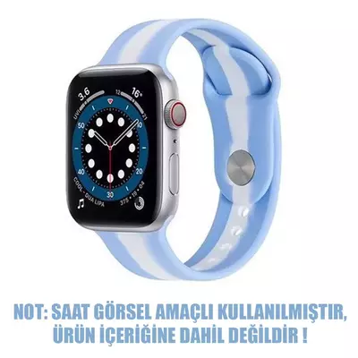 Microsonic Apple Watch SE 2022 44mm Kordon Town Stripe Mavi