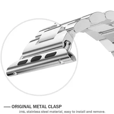 Microsonic Apple Watch SE 2022 44mm Metal Stainless Steel Kordon Rose Gold