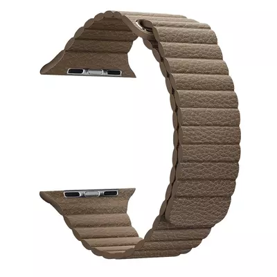 Microsonic Apple Watch SE 2022 44mm Twist Leather Loop Kordon Kahverengi