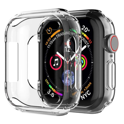 Microsonic Apple Watch SE 44mm Kılıf 360 Full Round Soft Silicone Şeffaf Kılıf