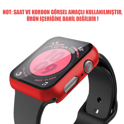 Microsonic Apple Watch SE 44mm Kılıf Matte Premium Slim WatchBand Kırmızı
