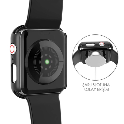 Microsonic Apple Watch SE 44mm Kılıf Matte Premium Slim WatchBand Kırmızı