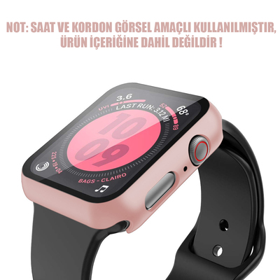 Microsonic Apple Watch SE 44mm Kılıf Matte Premium Slim WatchBand Rose Gold