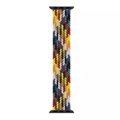 Microsonic Apple Watch SE 44mm Kordon, (Large Size, 160mm) Braided Solo Loop Band Multi Color