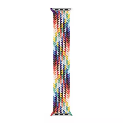 Microsonic Apple Watch SE 44mm Kordon, (Large Size, 160mm) Braided Solo Loop Band Pride Edition