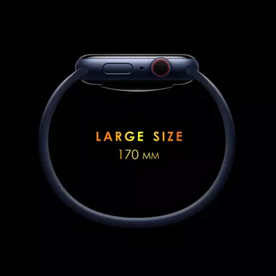 Microsonic Apple Watch SE 44mm Kordon, (Large Size, 170mm) New Solo Loop Lacivert