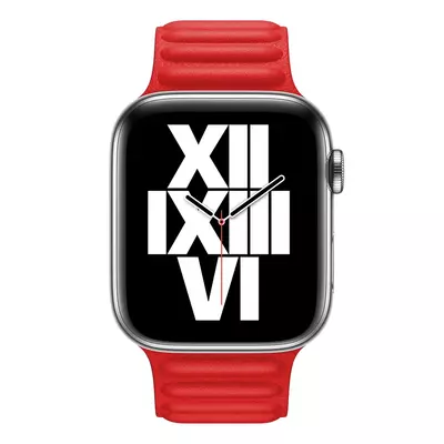 Microsonic Apple Watch SE 44mm Kordon Leather Link Band Kırmızı