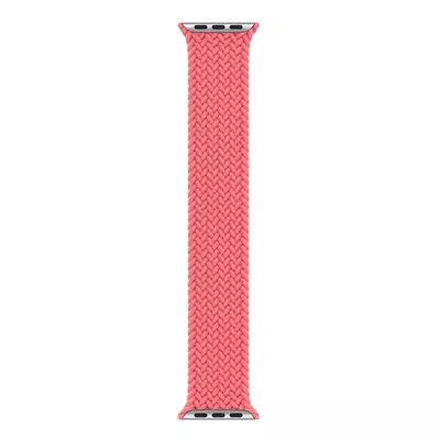 Microsonic Apple Watch SE 44mm Kordon, (Medium Size, 147mm) Braided Solo Loop Band Pembe