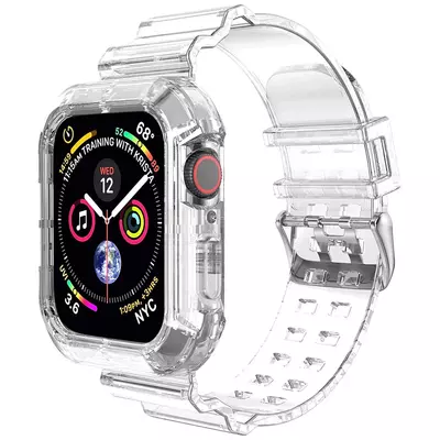 Microsonic Apple Watch SE 44mm Kordon Transparent Clear Band Şeffaf
