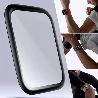 Microsonic Apple Watch SE 44mm Tam Kaplayan Temperli Cam Full Ekran koruyucu Siyah