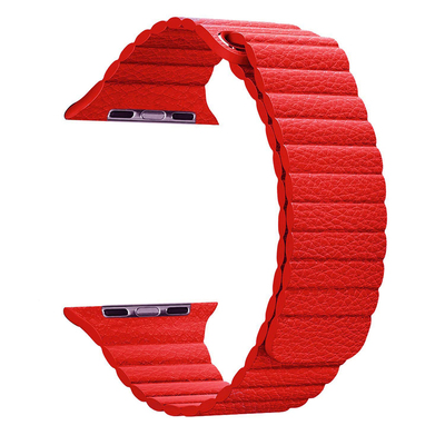 Microsonic Apple Watch Series 1 38mm Twist Leather Loop Kordon Kırmızı