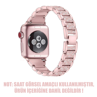 Microsonic Apple Watch Series 1 42mm Metal Dressy Jewelry Kordon Rose Gold