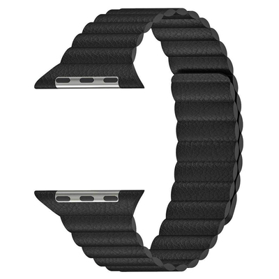 Microsonic Apple Watch Series 1 42mm Twist Leather Loop Kordon Siyah