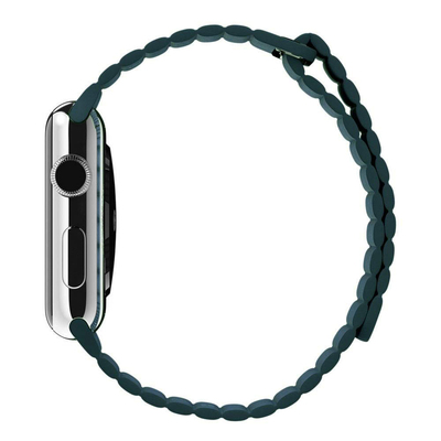 Microsonic Apple Watch Series 1 42mm Twist Leather Loop Kordon Yeşil
