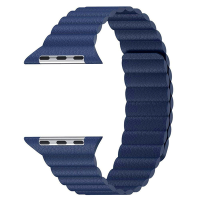Microsonic Apple Watch Series 2 38mm Twist Leather Loop Kordon Lacivert