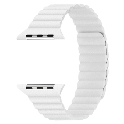 Microsonic Apple Watch Series 2 42mm Twist Leather Loop Kordon Beyaz