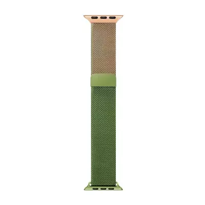 Microsonic Apple Watch Series 3 38mm Dual Color Milanese Loop Kordon Gold Yeşil