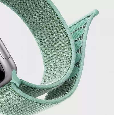 Microsonic Apple Watch Series 3 42mm Hasırlı Kordon Woven Sport Loop Pink Sand