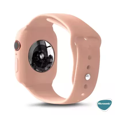 Microsonic Apple Watch Series 3 42mm Kordon 360 Coverage Silicone Siyah