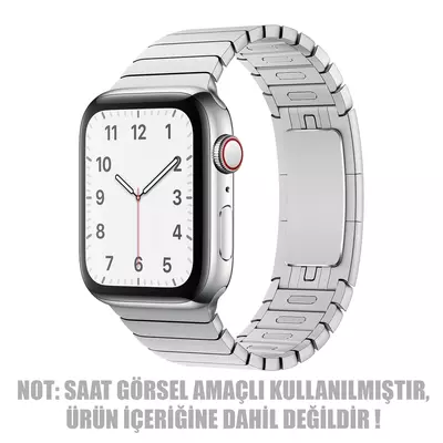 Microsonic Apple Watch Series 3 42mm Kordon Link Bracelet Band Gümüş