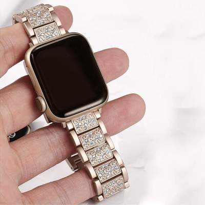 Microsonic Apple Watch Series 3 42mm Metal Dressy Jewelry Kordon Gold