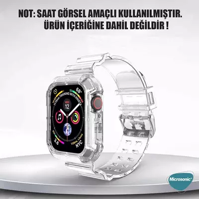 Microsonic Apple Watch Series 4 44mm Kordon Transparent Clear Band Şeffaf