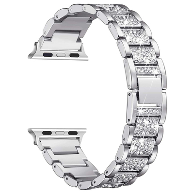 Microsonic Apple Watch Series 4 44mm Metal Dressy Jewelry Kordon Gümüş