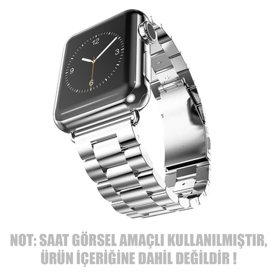 Microsonic Apple Watch Series 4 44mm Metal Stainless Steel Kordon Gümüş