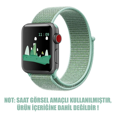 Microsonic Apple Watch Series 4 44mm Nylon Loop Kordon Marine Green