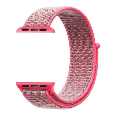 Microsonic Apple Watch Series 5 40mm Nylon Loop Kordon Hot Pink