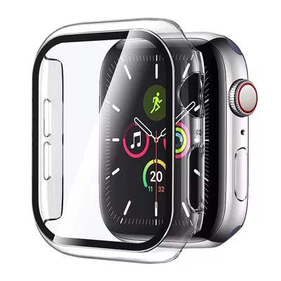 Microsonic Apple Watch Series 5 44mm Kılıf Clear Premium Slim WatchBand Şeffaf