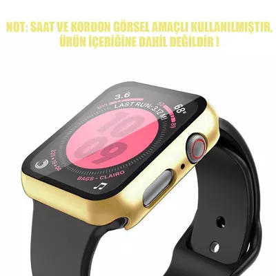 Microsonic Apple Watch Series 5 44mm Kılıf Matte Premium Slim WatchBand Gold