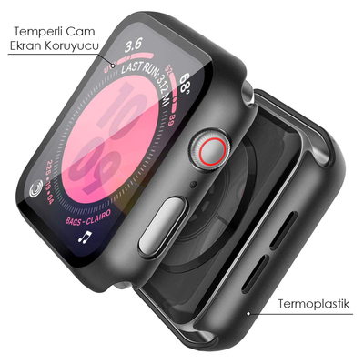 Microsonic Apple Watch Series 5 44mm Kılıf Matte Premium Slim WatchBand Kırmızı