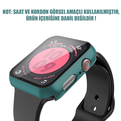 Microsonic Apple Watch Series 5 44mm Kılıf Matte Premium Slim WatchBand Koyu Yeşil