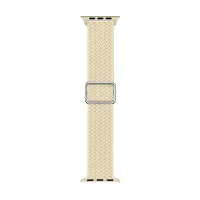 Microsonic Apple Watch Series 5 44mm Kordon Braided Loop Band Bej