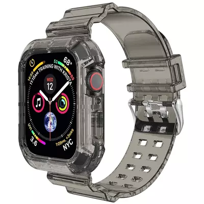 Microsonic Apple Watch Series 5 44mm Kordon Transparent Clear Band Siyah