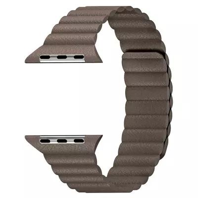 Microsonic Apple Watch Series 5 44mm Twist Leather Loop Kordon Kahverengi