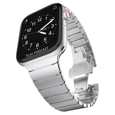 Microsonic Apple Watch Series 6 40mm Kordon Link Bracelet Band Siyah