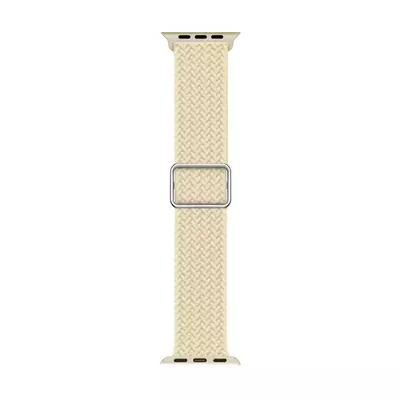 Microsonic Apple Watch Series 6 44mm Kordon Braided Loop Band Bej