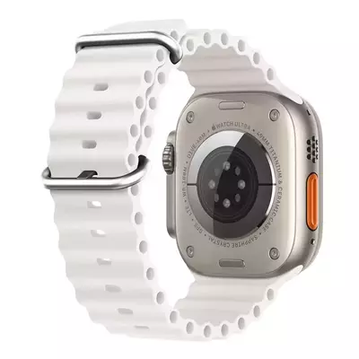 Microsonic Apple Watch Series 6 44mm Kordon Ocean Band Beyaz
