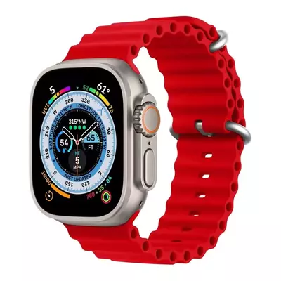 Microsonic Apple Watch Series 6 44mm Kordon Ocean Band Kırmızı