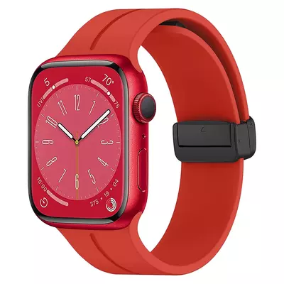 Microsonic Apple Watch Series 6 44mm Kordon Ribbon Line Kırmızı