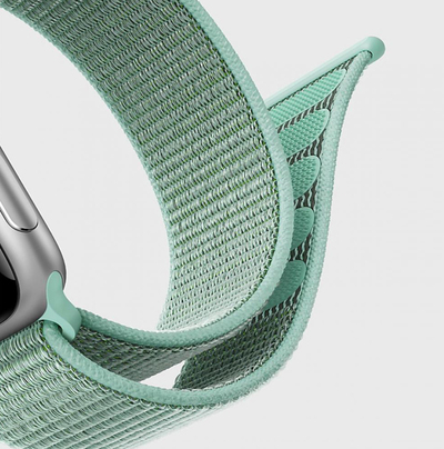Microsonic Apple Watch Series 7 41mm Hasırlı Kordon Woven Sport Loop Mavi