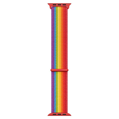 Microsonic Apple Watch Series 7 41mm Hasırlı Kordon Woven Sport Loop Pride Edition