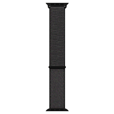 Microsonic Apple Watch Series 7 41mm Hasırlı Kordon Woven Sport Loop Siyah