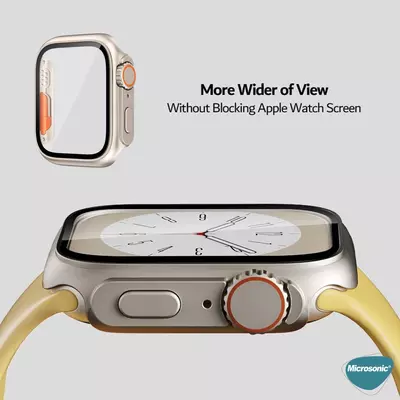 Microsonic Apple Watch Series 7 41mm Kılıf Apple Watch Ultra Dönüştürücü Ekran Koruyucu Kasa Yıldız Işığı