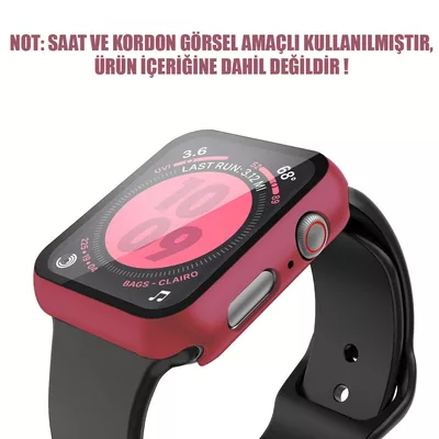 Microsonic Apple Watch Series 7 41mm Kılıf Matte Premium Slim WatchBand Bordo
